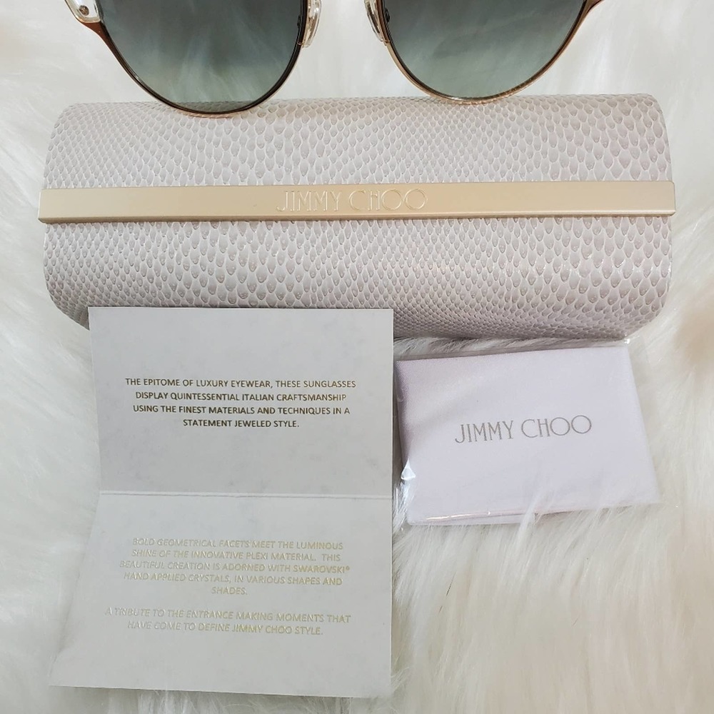 Jimmy Choo Audrey Cat Eye Crystal Embellished Sunglasses - Picture 9 of 10